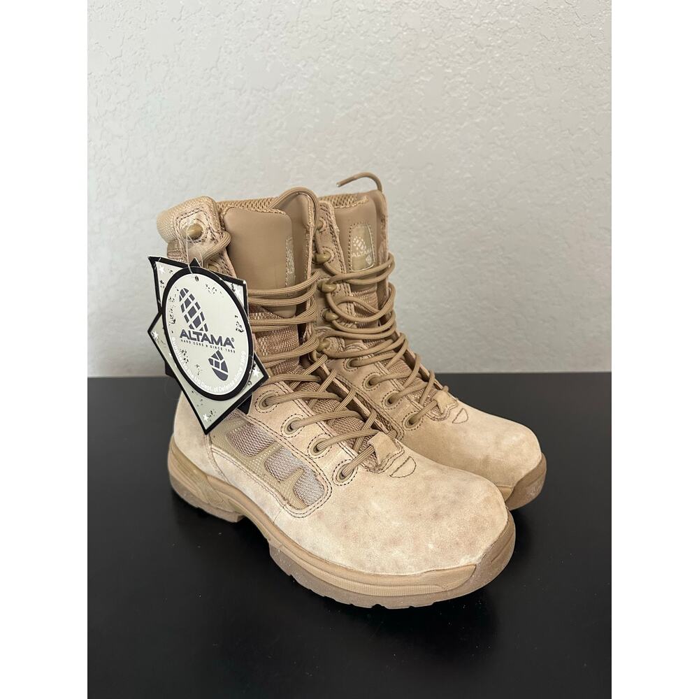 Altama Boots Mens 7R Tan Suede Military Desert Combat Boot Hiking Outdoor Travel